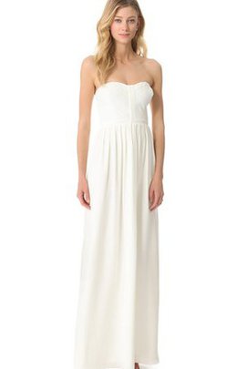 Robe de mariée jusqu'au sol dos nu de bustier ruché en chiffon