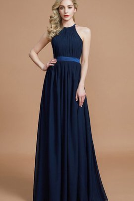 Robe demoiselle d'honneur ruché de princesse jusqu'au sol avec sans manches avec chiffon