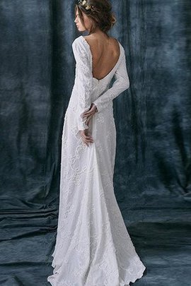 Robe de mariée vintage avec décoration dentelle appliques de fourreau jusqu'au sol