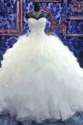 Robe de mariée coupé avec sans manches avec perle cordon naturel