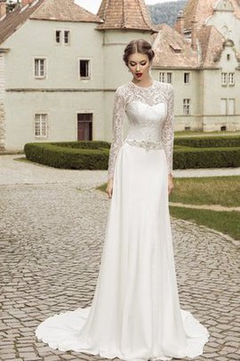 Robe de mariée plissé modeste collant trou de serrure cordon