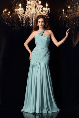 Robe de soirée longue d'épaule asymétrique en chiffon manche nulle de sirène