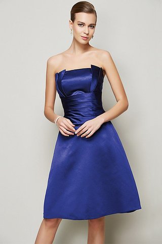 Robe demoiselle d'honneur bref plissé de bustier avec fronce en satin - photo 25