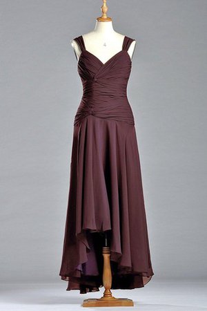 Robe demoiselle d'honneur plissage naturel ruché fermeutre eclair avec sans manches - photo 1