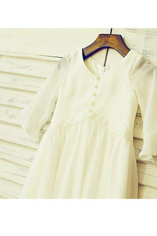 Robe de cortège enfant naturel de lotus en chiffon avec fleurs de princesse - photo 3