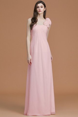 Robe demoiselle d'honneur naturel longueur au ras du sol a-ligne avec chiffon avec fleurs - photo 26