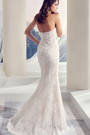 Robe de mariée longue manche nulle col en forme de cœur de bustier avec perle - photo 2