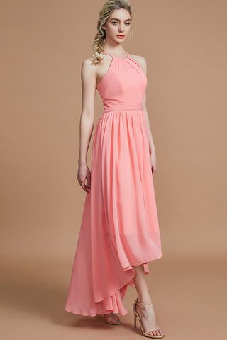 Robe demoiselle d'honneur naturel de princesse avec chiffon asymétrique dénudé - photo 5