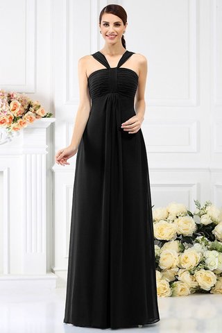 Robe demoiselle d'honneur plissé avec chiffon avec fronce fermeutre eclair ligne a - photo 2