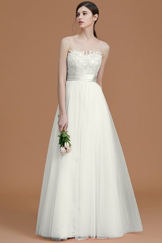 Robe demoiselle d'honneur naturel manche nulle fermeutre eclair col en bateau en tulle - photo 22