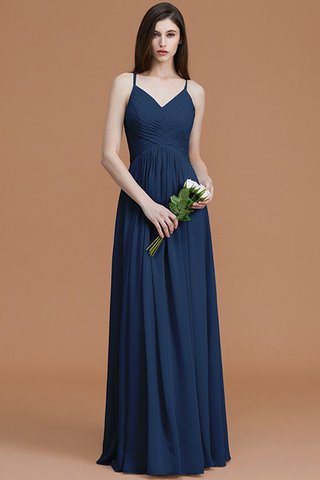 Robe demoiselle d'honneur ruché a-ligne de princesse avec sans manches en chiffon - photo 16