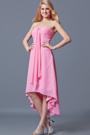 Robe demoiselle d'honneur derniere tendance avec chiffon avec fronce ligne a haut bas - photo 2