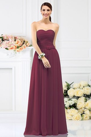 Robe demoiselle d'honneur avec fronce avec fleurs en chiffon de princesse manche nulle - photo 5