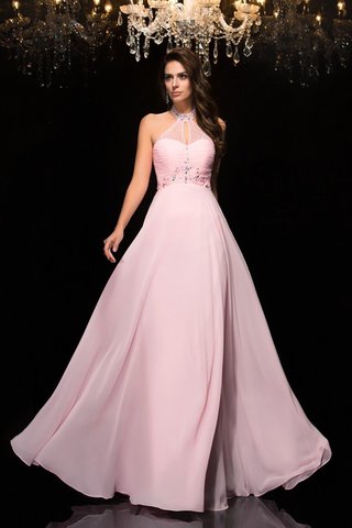 Robe de bal longue fermeutre eclair avec perle ligne a manche nulle - photo 1