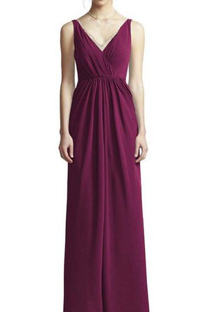 Robe demoiselle d'honneur longue ruché en chiffon ligne a bretelles spaghetti - photo 1