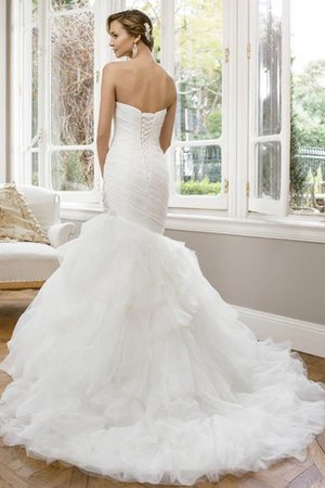 Robe de mariée naturel de sirène longueur au niveau de sol cordon en tulle - photo 2