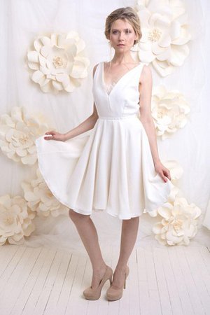 Robe de mariée col en v foncé avec chiffon dos nu avec sans manches v encolure - photo 2