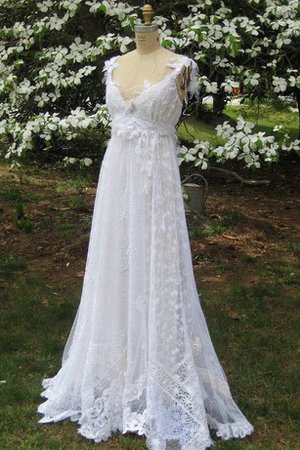 Robe de mariée nature appliques avec décoration dentelle avec sans manches ligne a - photo 1
