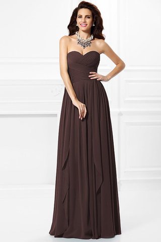 Robe demoiselle d'honneur plissage longue en chiffon a-ligne de princesse - photo 7