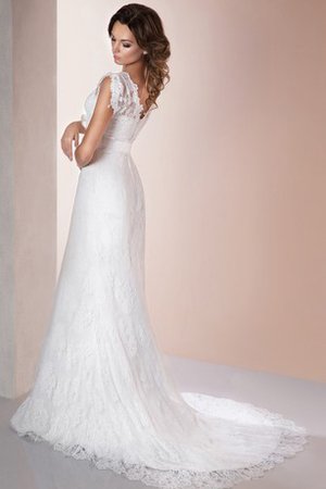 Robe de mariée impressioé longue avec nœud avec manche courte ceinture - photo 2