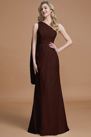 Robe demoiselle d'honneur naturel avec chiffon en forme manche nulle jusqu'au sol - photo 12