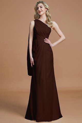 Robe demoiselle d'honneur naturel avec chiffon en forme manche nulle jusqu'au sol - photo 12