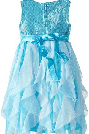 Robe de cortège enfant avec zip de lotus avec manche courte ligne a textile en tulle - photo 2