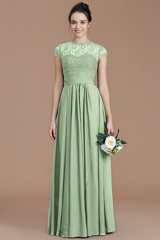 Robe demoiselle d'honneur naturel avec chiffon de princesse au niveau de cou a-ligne - photo 31