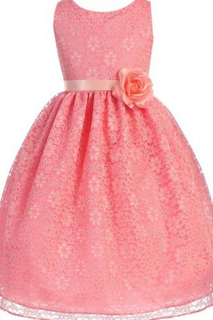 Robe de cortège enfant naturel col u profond avec nœud avec fleurs fermeutre eclair - photo 1