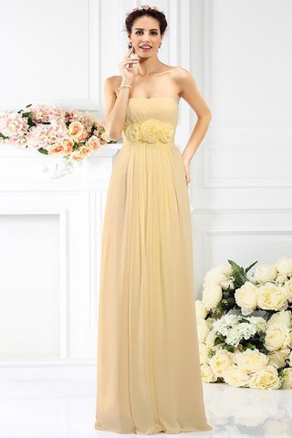 Robe demoiselle d'honneur longue en chiffon de princesse manche nulle de bustier - photo 6