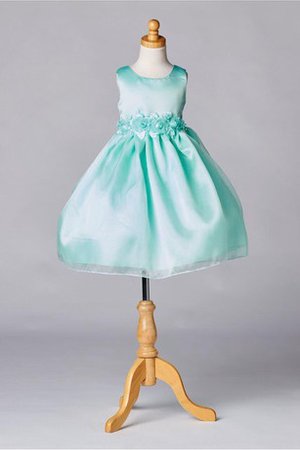 Robe de cortège enfant naturel avec nœud de lotus longueur à cheville a-ligne - photo 1