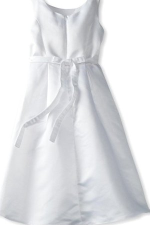 Robe de cortège enfant en taffetas avec perle avec sans manches avec nœud a-ligne - photo 2