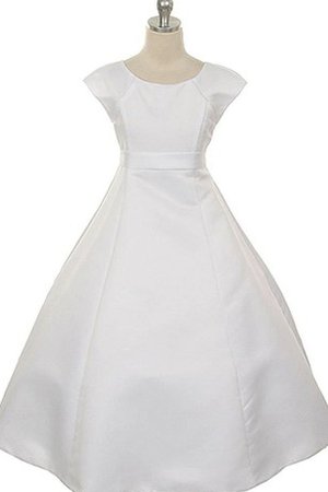 Robe de cortège enfant en taffetas avec fleurs fermeutre eclair avec nœud col u profond - photo 1