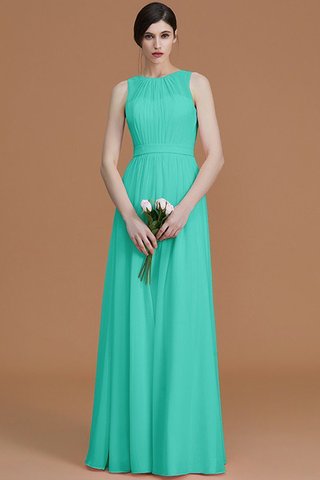 Robe demoiselle d'honneur ruché fermeutre eclair a-ligne avec chiffon jusqu'au sol - photo 21