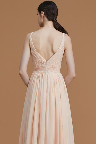 Robe demoiselle d'honneur naturel de princesse jusqu'au sol fermeutre eclair en chiffon - photo 7