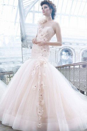 Robe de mariée impressioé de mode de bal avec fleurs en chute textile en tulle - photo 1