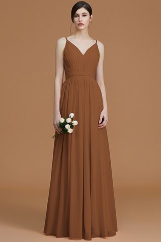 Robe demoiselle d'honneur naturel de princesse jusqu'au sol fermeutre eclair en chiffon - photo 10