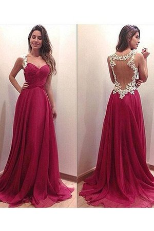 Robe de soirée plissé delicat en chiffon avec décoration dentelle de col en cœur - photo 1