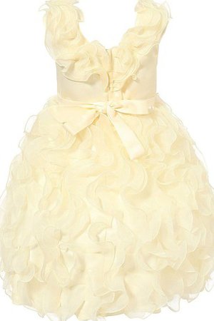 Robe de cortège enfant naturel encolure ronde avec nœud avec gradins ligne a - photo 2