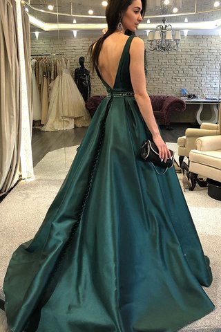 Robe de bal avec zip en satin a-ligne voyant de princesse - photo 2