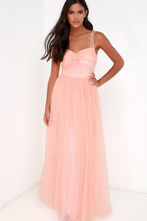 Robe demoiselle d'honneur longue avec sans manches a-ligne fermeutre eclair - photo 1