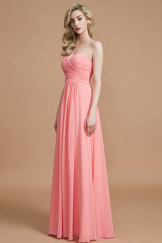 Robe demoiselle d'honneur naturel avec sans manches a-ligne en chiffon jusqu'au sol - photo 3