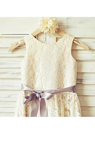 Robe de cortège enfant naturel manche nulle a-ligne longueur mollet avec zip - photo 3