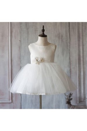 Robe de cortège enfant plissage naturel en tulle de longueur à genou de lotus - photo 1