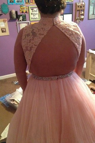 Robe de bal naturel elevé de mode de bal en grandes tailles avec sans manches - photo 2