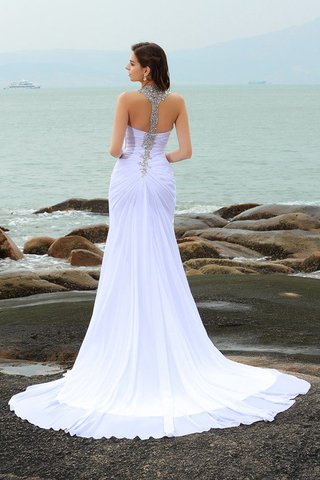 Robe de mariée manche nulle collant au bord de la mer avec chiffon de traîne mi-longue - photo 2