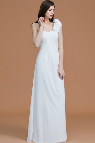 Robe demoiselle d'honneur naturel longueur au ras du sol a-ligne avec chiffon avec fleurs - photo 6