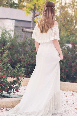 Robe de mariée romantique facile de traîne courte avec manche courte ligne a - photo 2