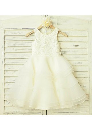 Robe de cortège enfant naturel de princesse encolure ronde ligne a en tulle - photo 2