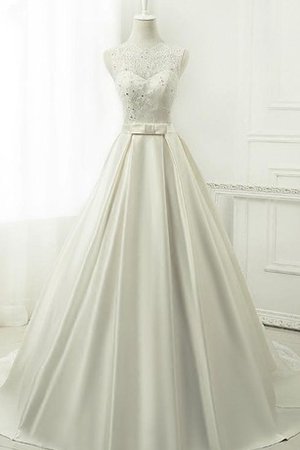 Robe de mariée facile de mode de bal avec sans manches avec perle en satin - photo 1